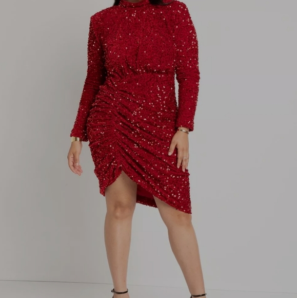 Ruched Sequin Dress - Picture 3 of 3